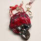 Madeline Love Gray, Red ALABAMA GAME DAY Football Helmet Sequin Seed Beaded Knot Keychain Mini Pouch Bag - Bags & Wallets - extra