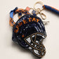 Madeline Love Navy, Orange AUBURN GAME DAY Football Helmet Sequin Seed Beaded Knot Keychain Mini Pouch Bag - Bags & Wallets - extra