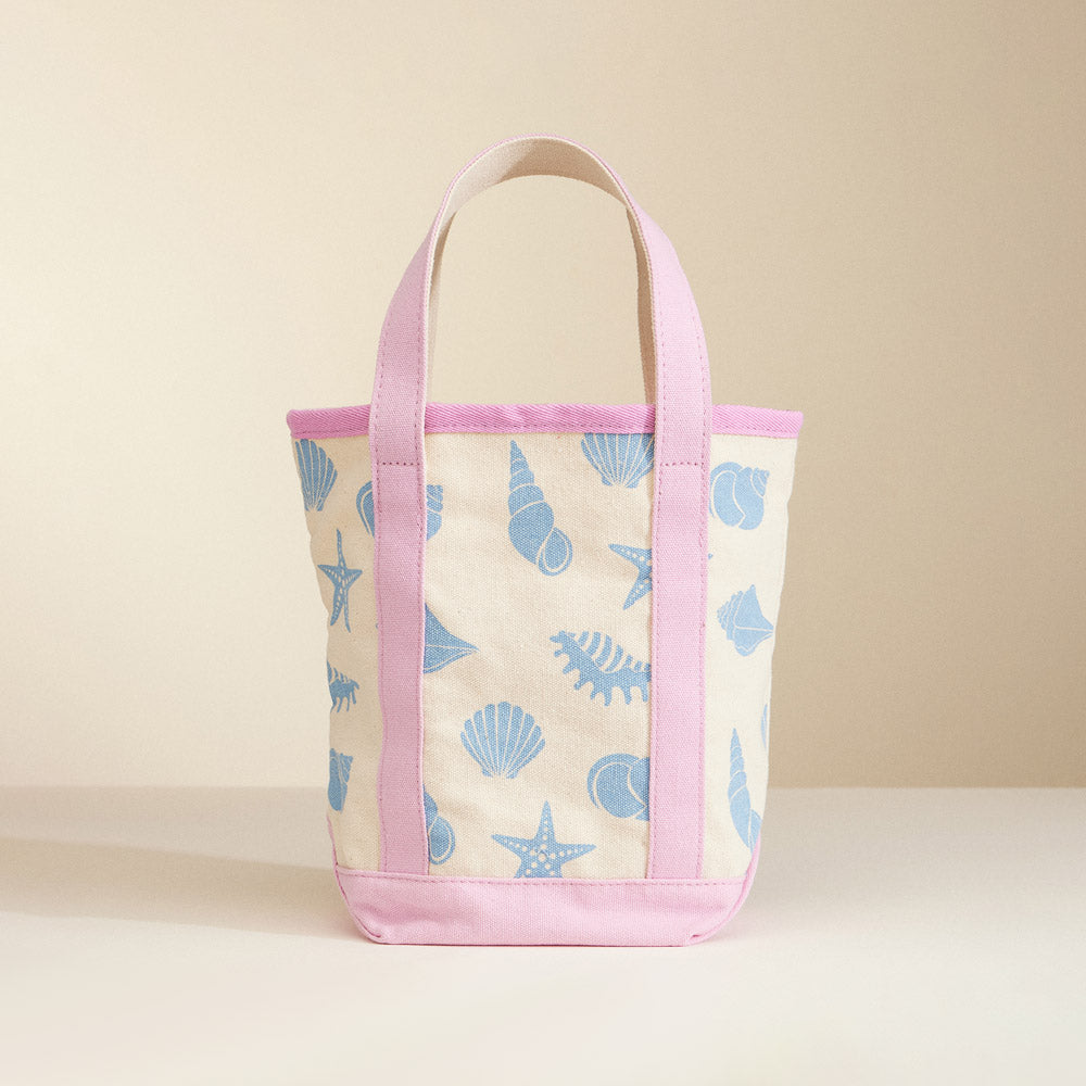Pink Seashell Starfish Pattern Tote Bag