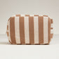 Striped Pattern Cosmetic Pouch Bag - Brown - Pouch Bag
