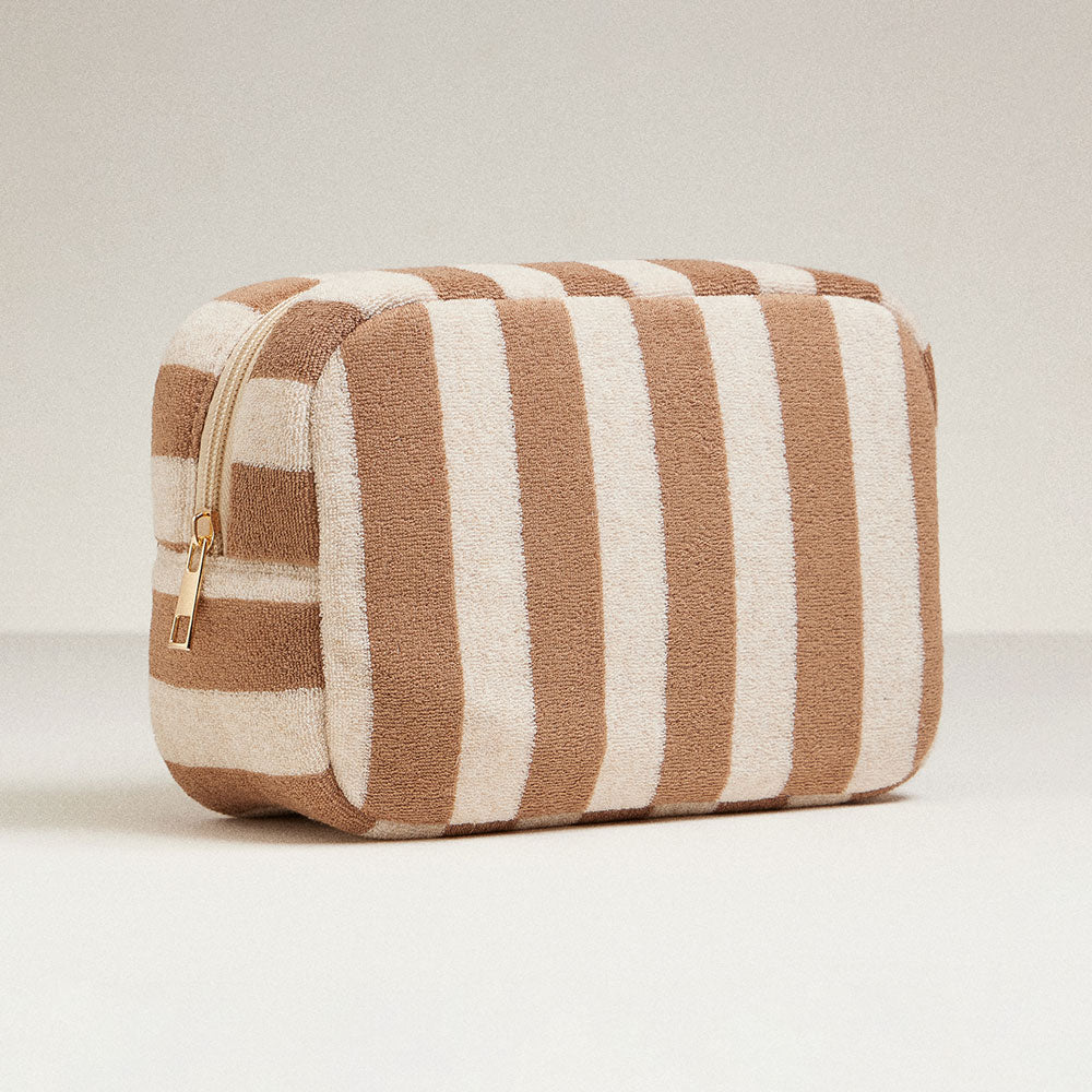 Striped Pattern Cosmetic Pouch Bag - Pouch Bag