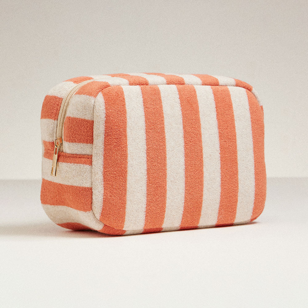 Striped Pattern Cosmetic Pouch Bag - Pouch Bag