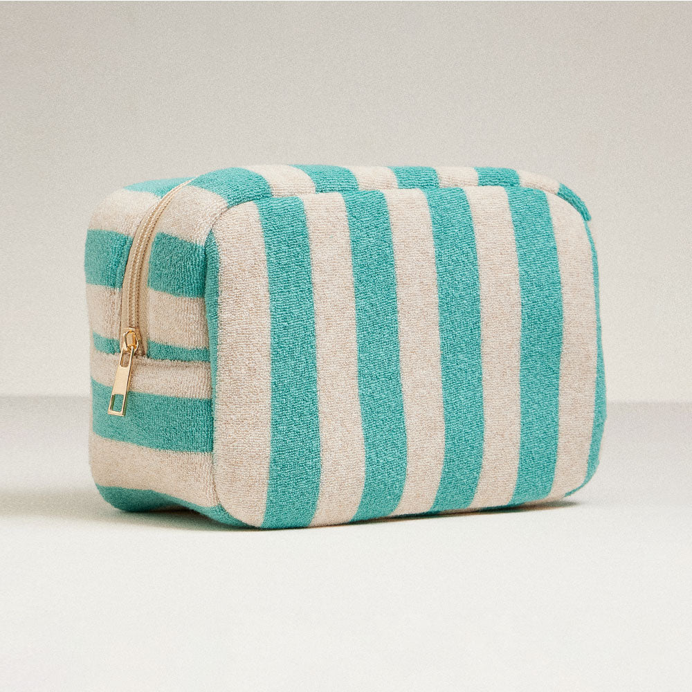 Striped Pattern Cosmetic Pouch Bag - Pouch Bag