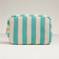 Striped Pattern Cosmetic Pouch Bag - Emerald - Pouch Bag