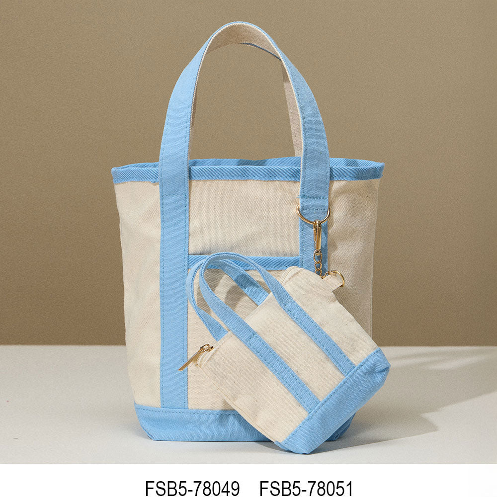 Madeline Love Light Blue Small Multi Purpose Canvas Tote Bag - Bags & Wallets - extra