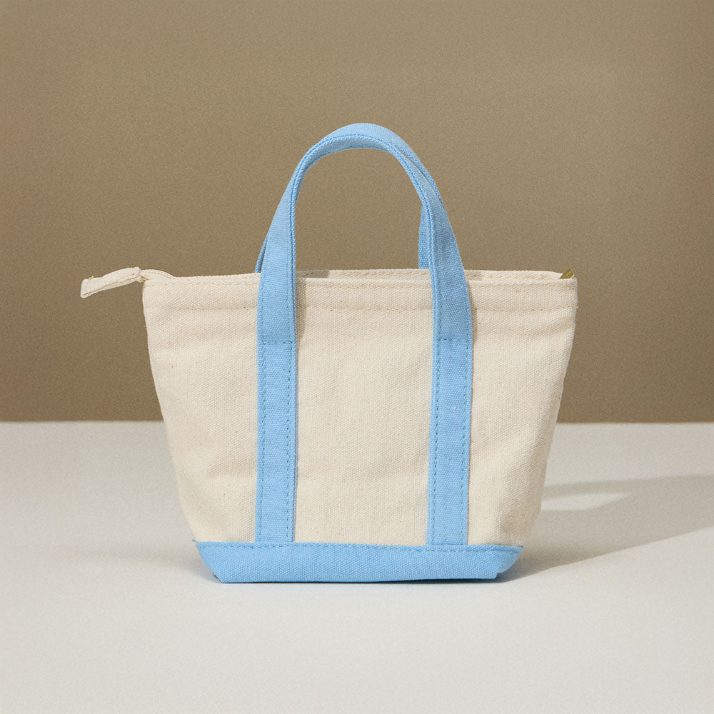 Madeline Love Light Blue Mini Multi Purpose Compact Canvas Tote Bag - Bags & Wallets