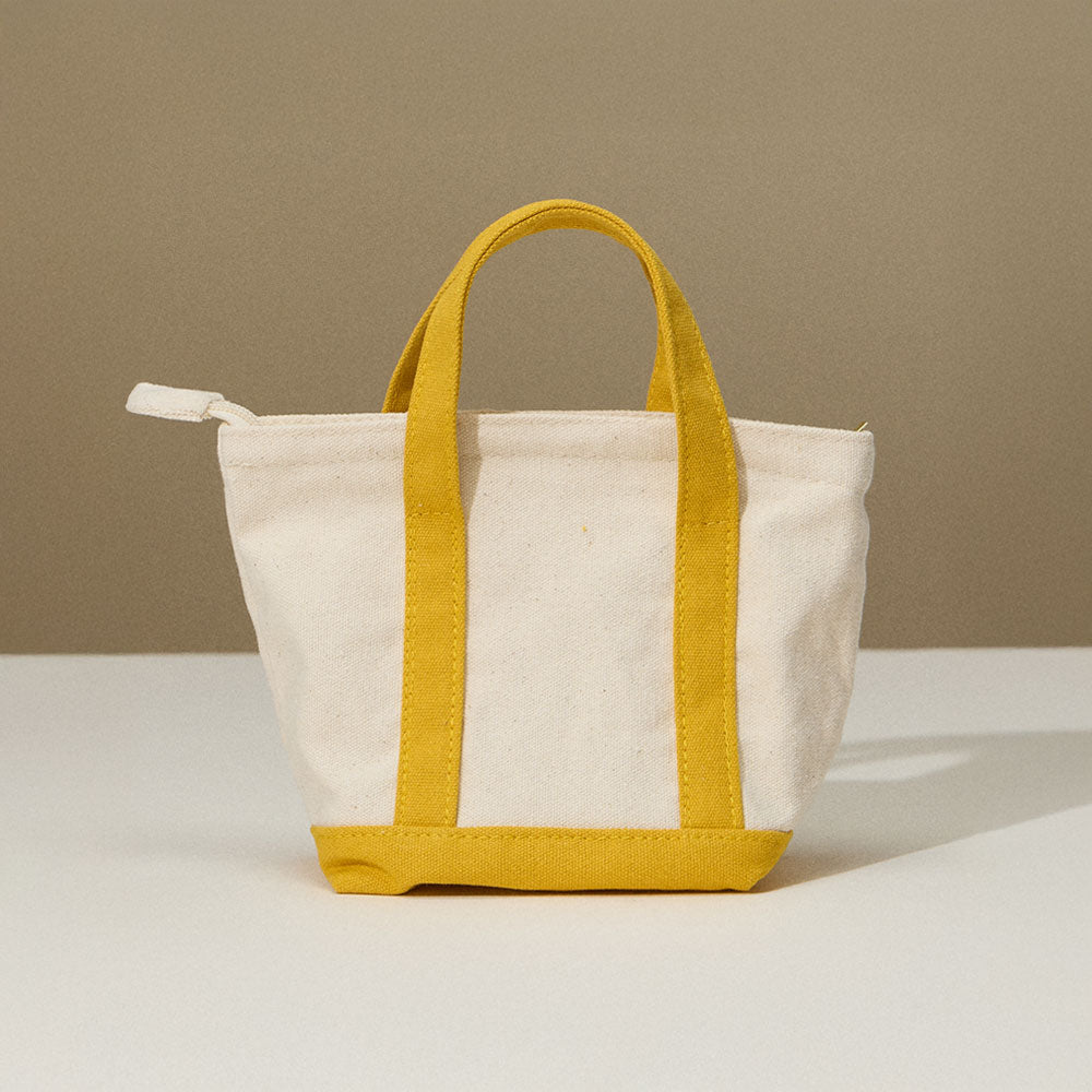 Madeline Love Mustard Mini Multi Purpose Compact Canvas Tote Bag - Bags & Wallets