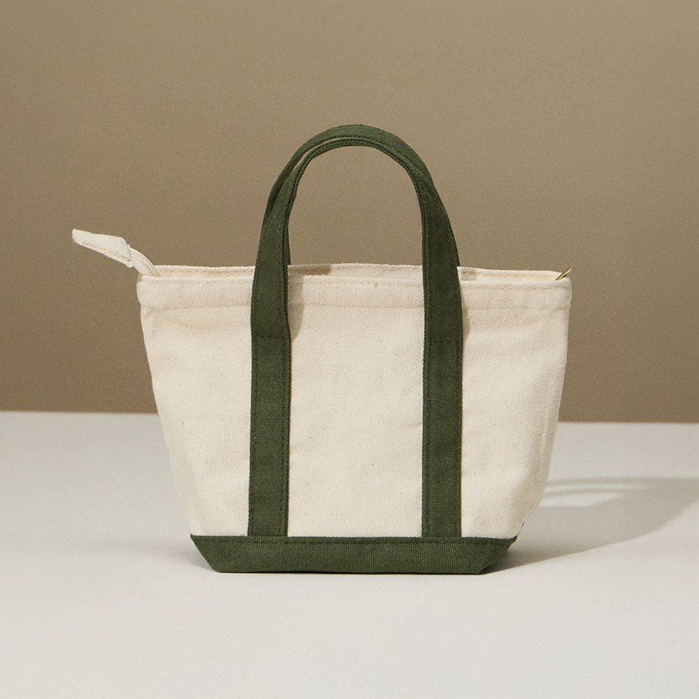 Madeline Love Olive Green Mini Multi Purpose Compact Canvas Tote Bag - Bags & Wallets