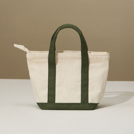 Madeline Love Olive Green Mini Multi Purpose Compact Canvas Tote Bag - Bags & Wallets
