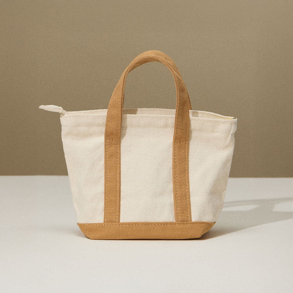 Madeline Love Taupe Mini Multi Purpose Compact Canvas Tote Bag - Bags & Wallets