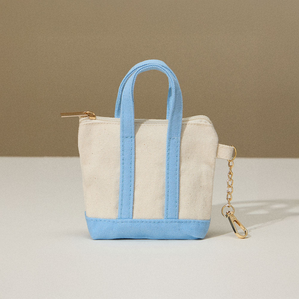 Madeline Love Light Blue Mini Canvas Pouch Bag Charm - Bags & Wallets