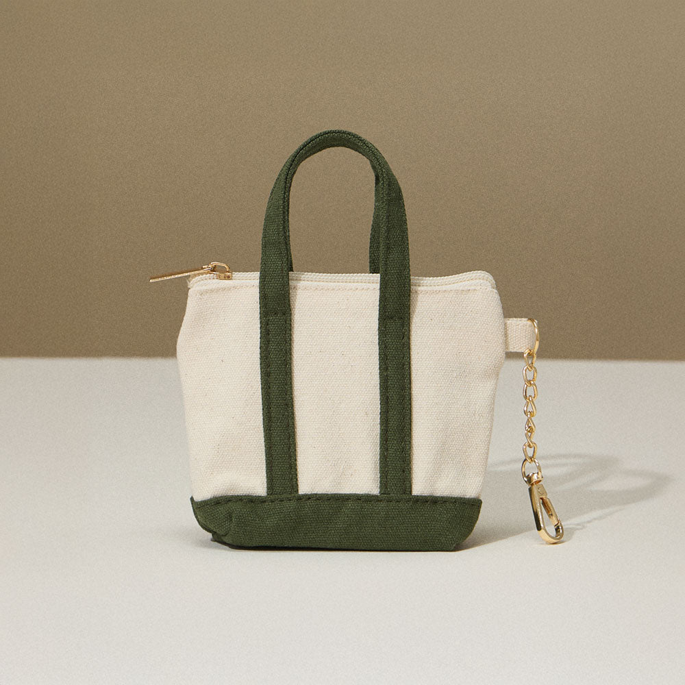 Madeline Love Olive Green Mini Canvas Pouch Bag Charm - Bags & Wallets