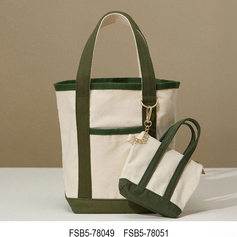 Madeline Love Olive Green Mini Canvas Pouch Bag Charm - Bags & Wallets - extra