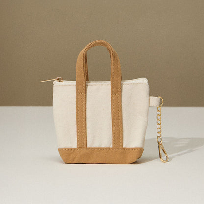 Madeline Love Taupe Mini Canvas Pouch Bag Charm - Bags & Wallets