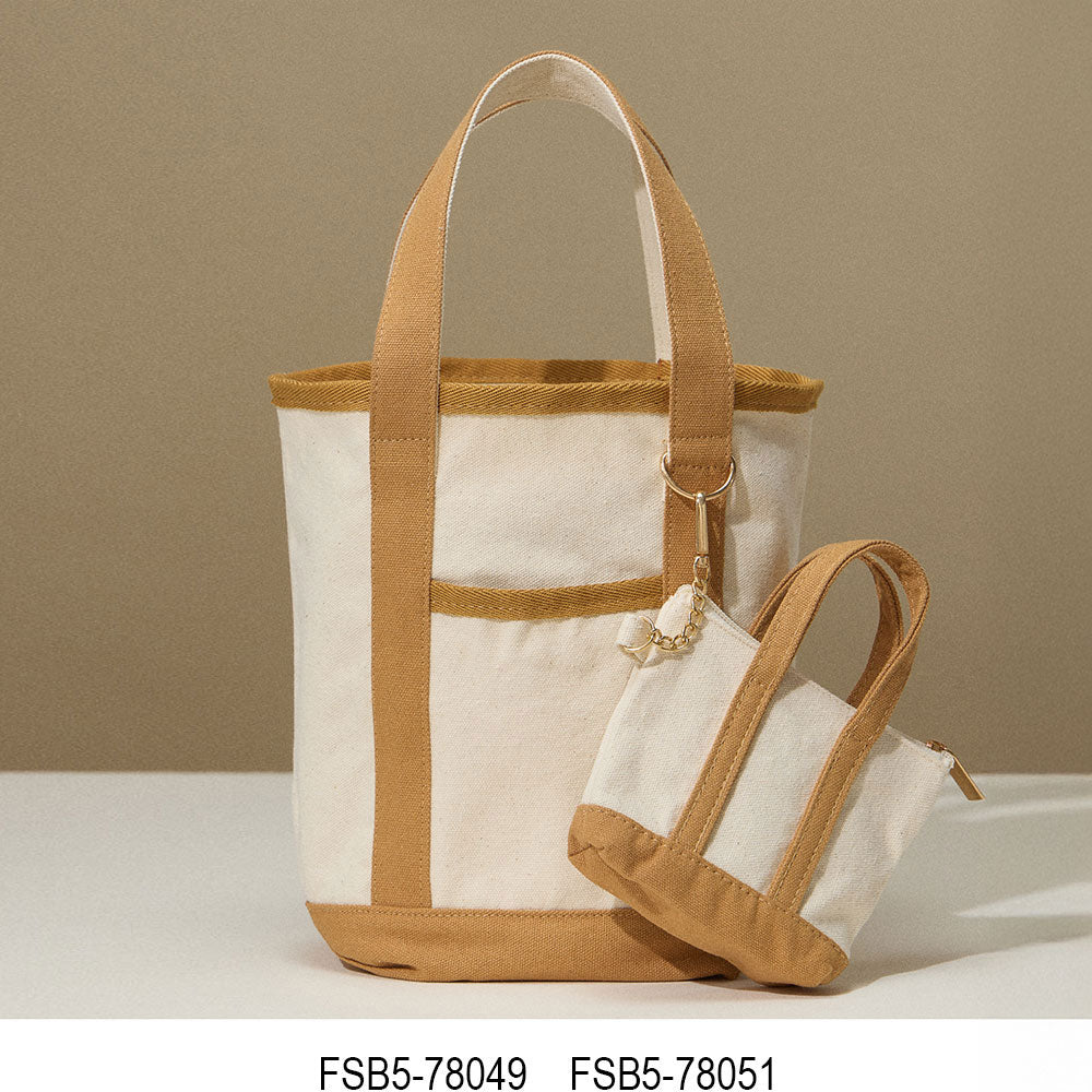 Madeline Love Taupe Mini Canvas Pouch Bag Charm - Bags & Wallets - extra