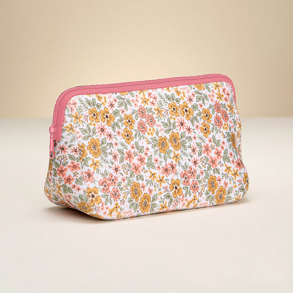 Madeline Love Multi Flower Pattern Cosmetic Pouch Bag - Beauty & Cosmetics