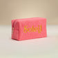 Madeline Love Pink SOLEIL Message Embroidered Cosmetic Pouch Bag / Organizer - Beauty & Cosmetics - desc