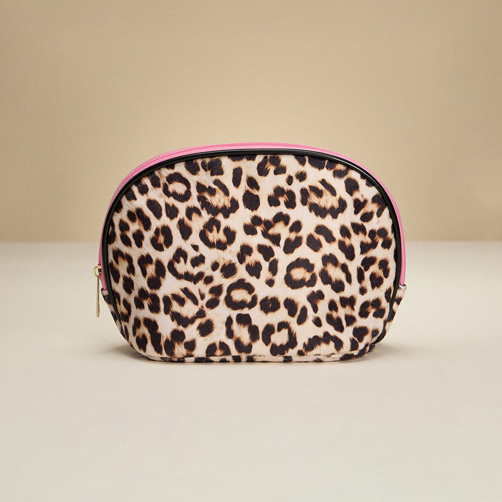 Madeline Love Leopard Leopard Pattern Print Cosmetic Pouch Bag Organizer - Beauty & Cosmetics