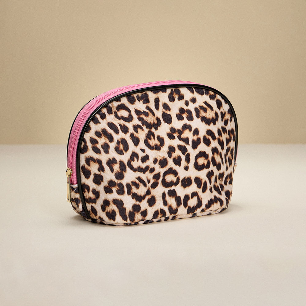 Madeline Love Leopard Leopard Pattern Print Cosmetic Pouch Bag Organizer - Beauty & Cosmetics - desc