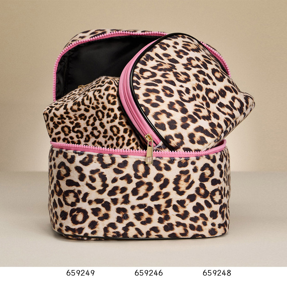 Madeline Love Leopard Leopard Pattern Print Cosmetic Pouch Bag Organizer - Beauty & Cosmetics - extra
