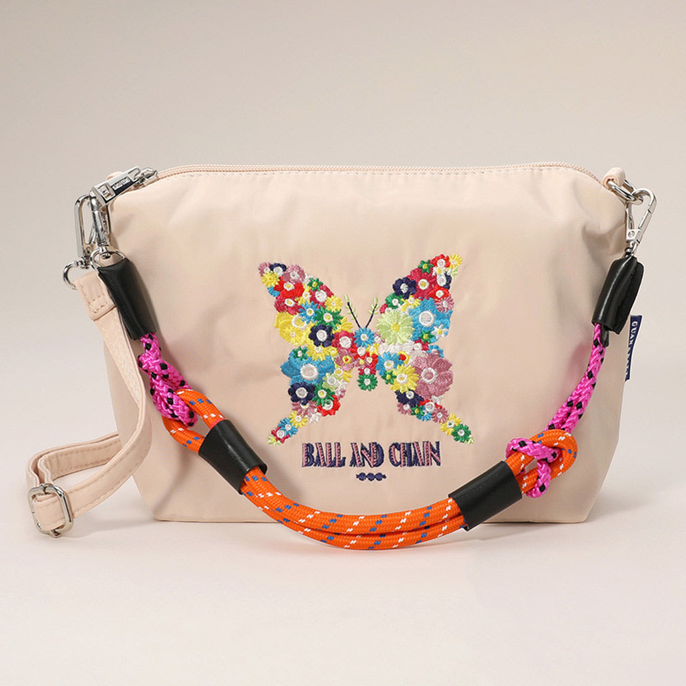Madeline Love Ivory Flower Butterfly Embroidered Character Shoulder Bag - Bags & Wallets