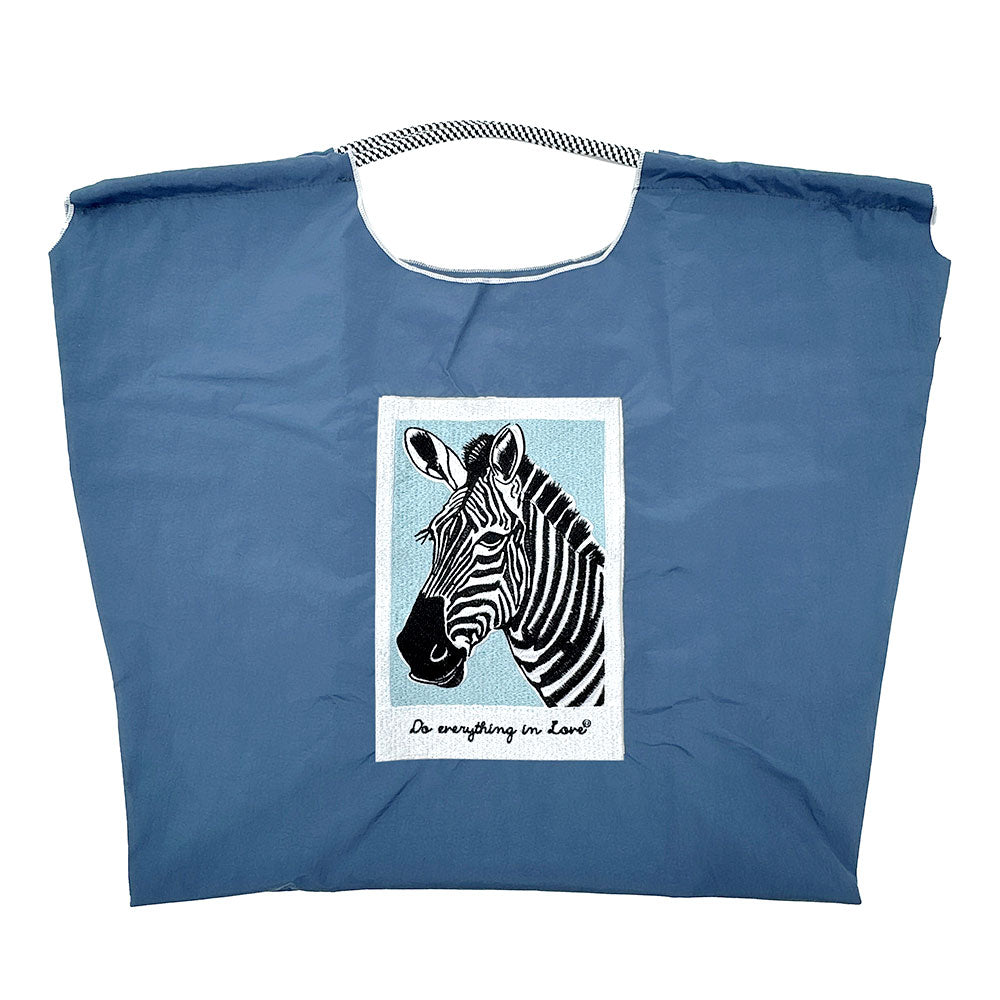 Madeline Love Navy Embroidered Zebra Rope Nylon Tote Bag - Bags & Wallets - extra