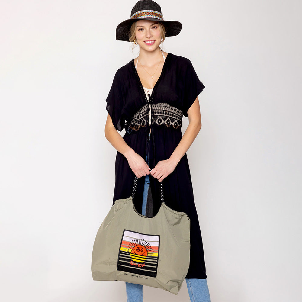 Madeline Love Sage Sun Rope Nylon Tote Bag - Bags & Wallets - desc