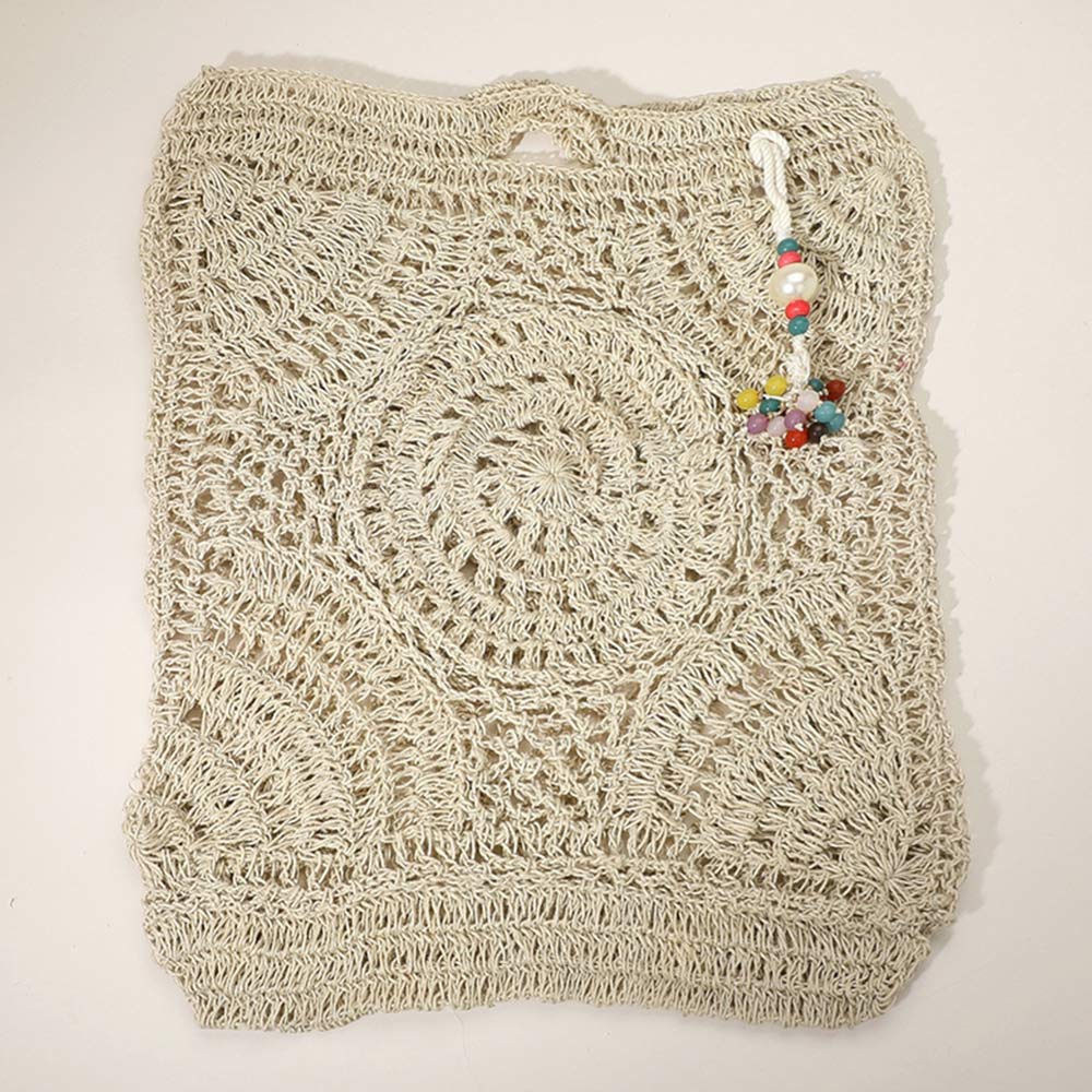 Madeline Love Ivory Crochet Pearl Bead Cluster Charm Tote Bags - Bags & Wallets
