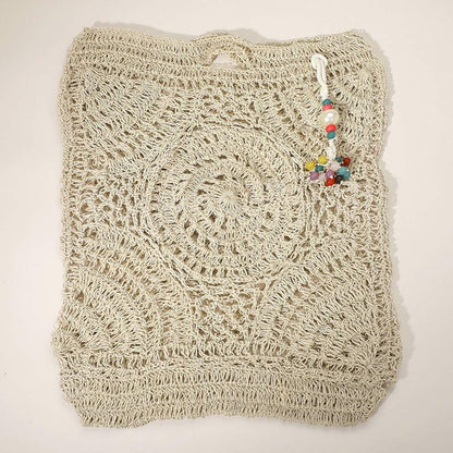 Madeline Love Ivory Crochet Pearl Bead Cluster Charm Tote Bags - Bags & Wallets