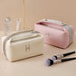 Madeline Love Blue Initial H Pointed Canvas Portable Makeup Pouch Bag - Beauty & Cosmetics - desc