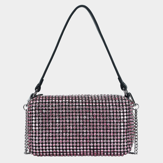 Madeline Love Pink Round Stone Embellished Tote / Crossbody Bag - Bags & Wallets