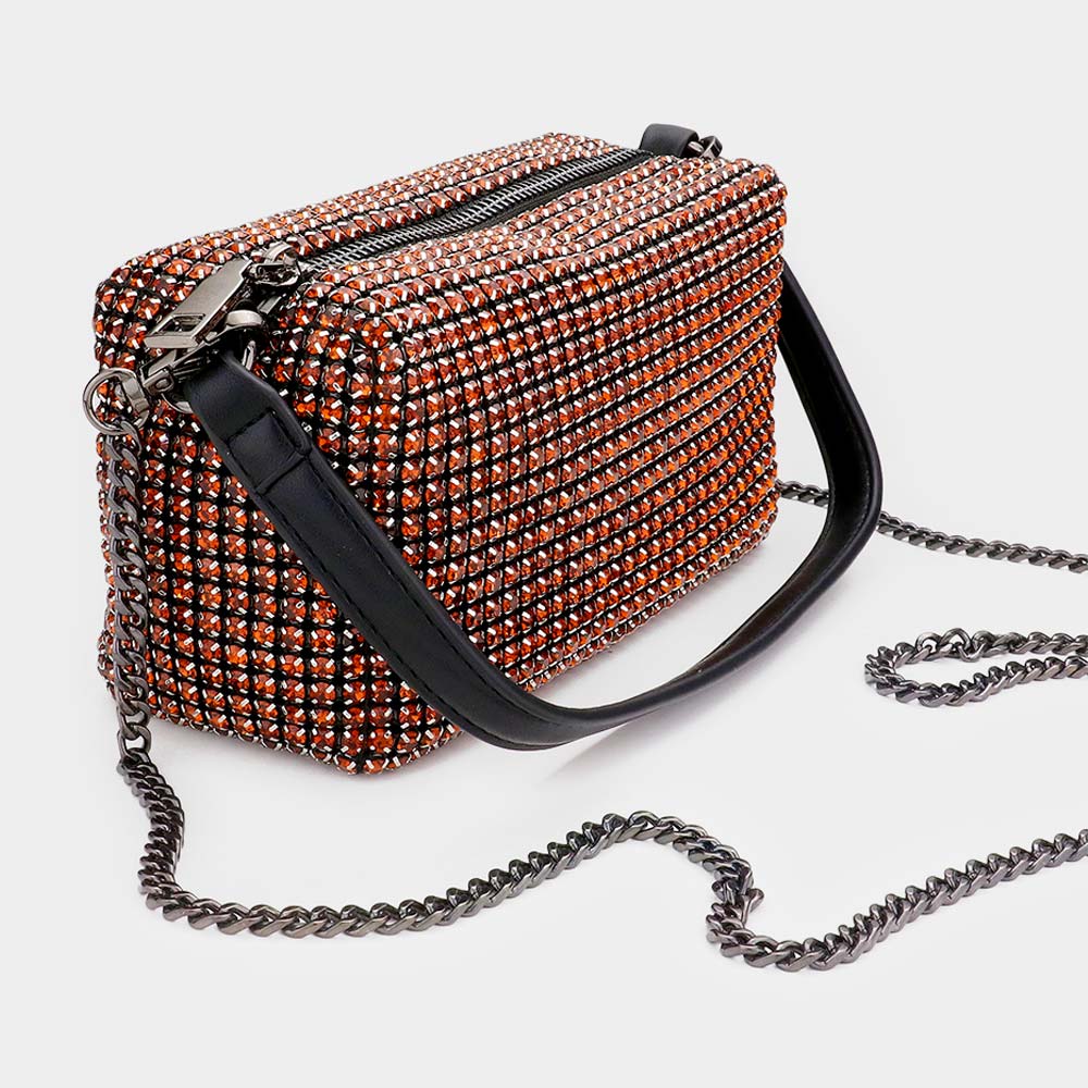 Madeline Love Pink Round Stone Embellished Tote / Crossbody Bag - Bags & Wallets - extra