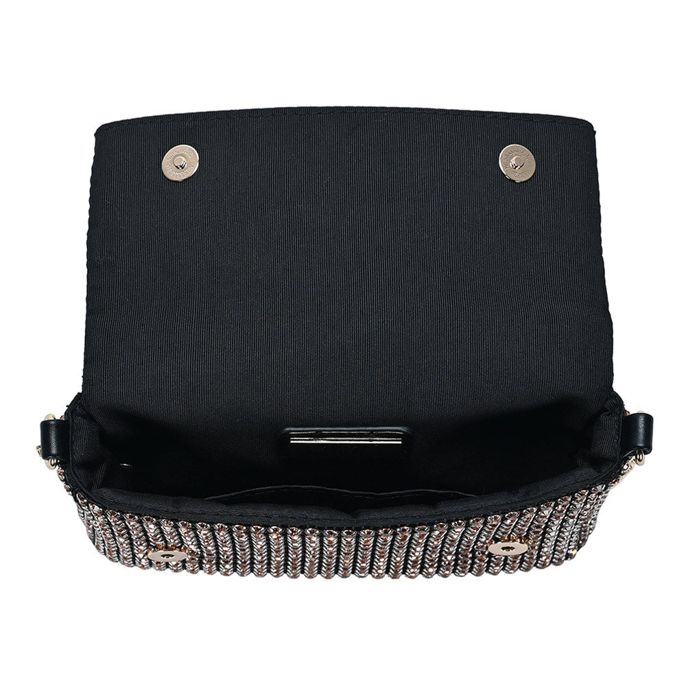 Madeline Love Peach Round Stone Embellished Crossbody Bag - Bags & Wallets - desc