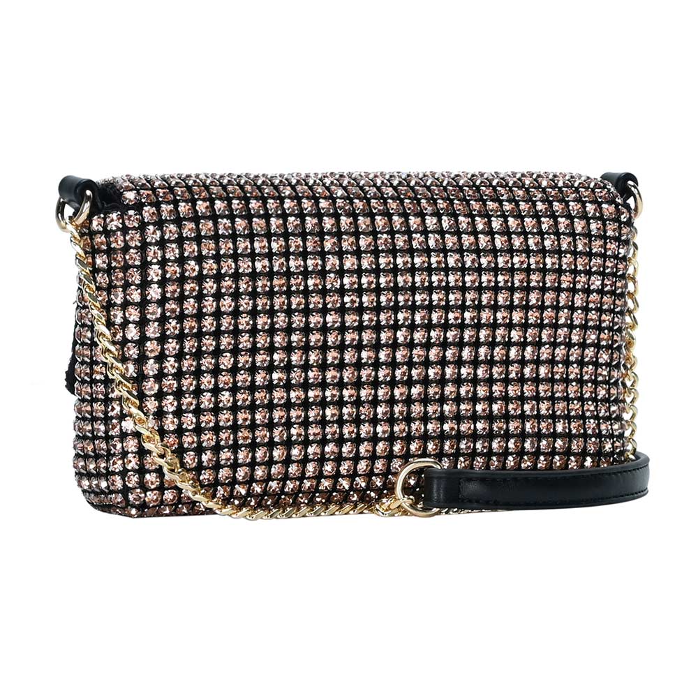 Madeline Love Peach Round Stone Embellished Crossbody Bag - Bags & Wallets - extra