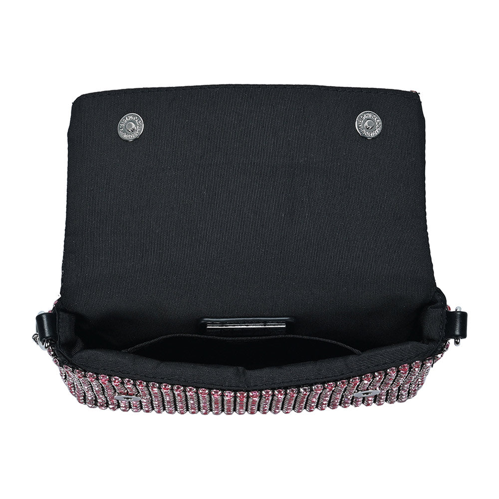 Madeline Love Pink Round Stone Embellished Crossbody Bag - Bags & Wallets - desc