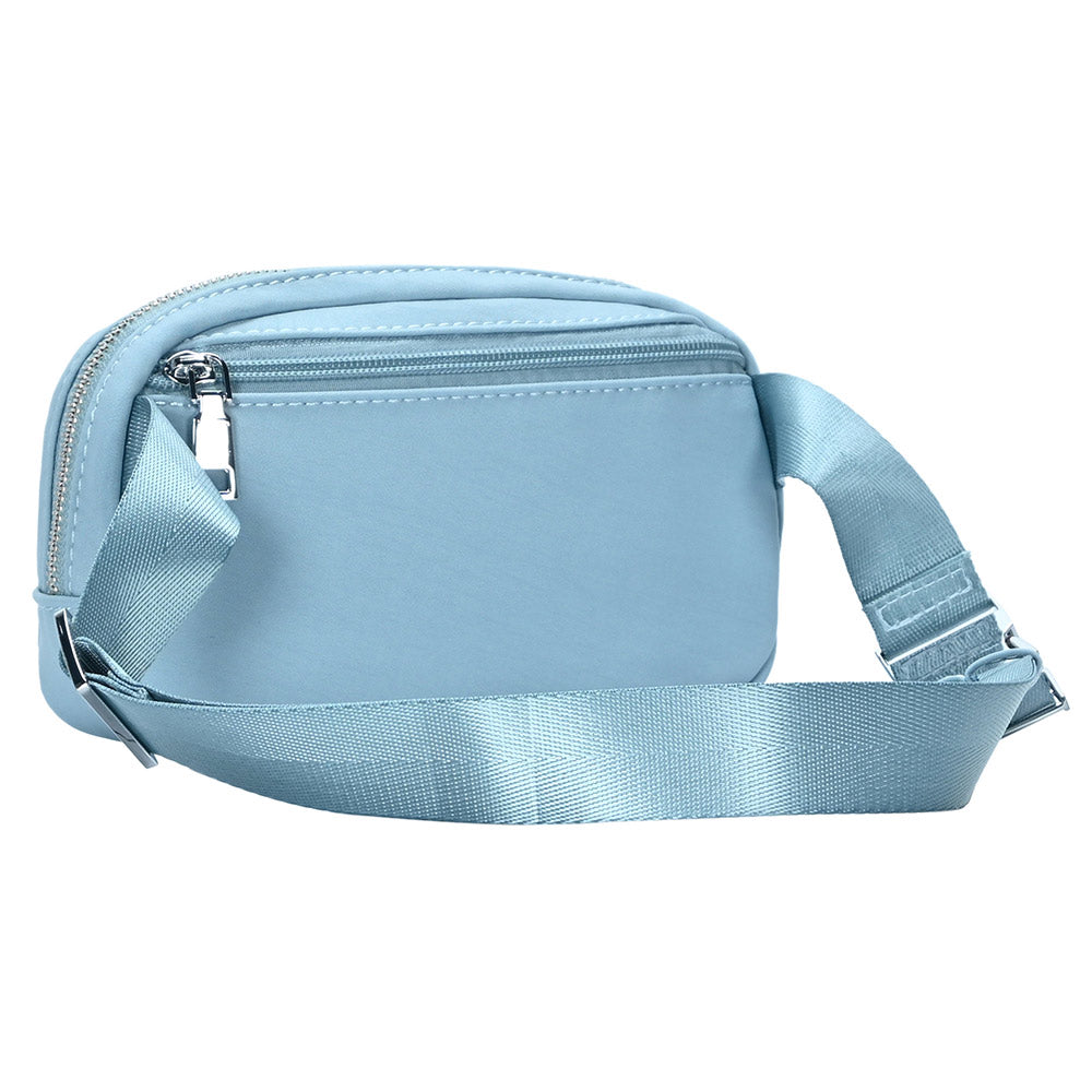 Madeline Love Light Blue Solid Nylon Crossbody Bag - Bags & Wallets - extra