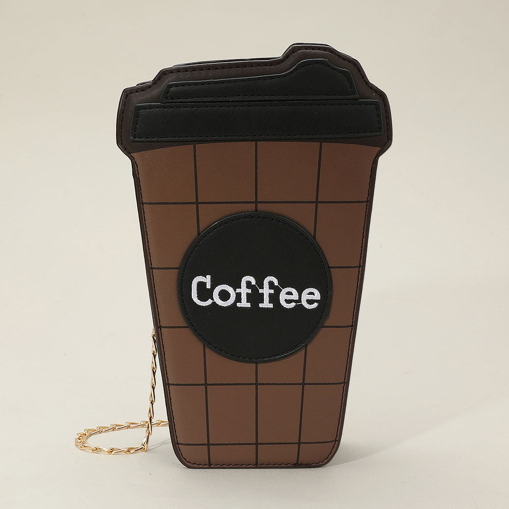 Madeline Love Black Faux Leather Coffee Cup Crossbody Bag - Bags & Wallets