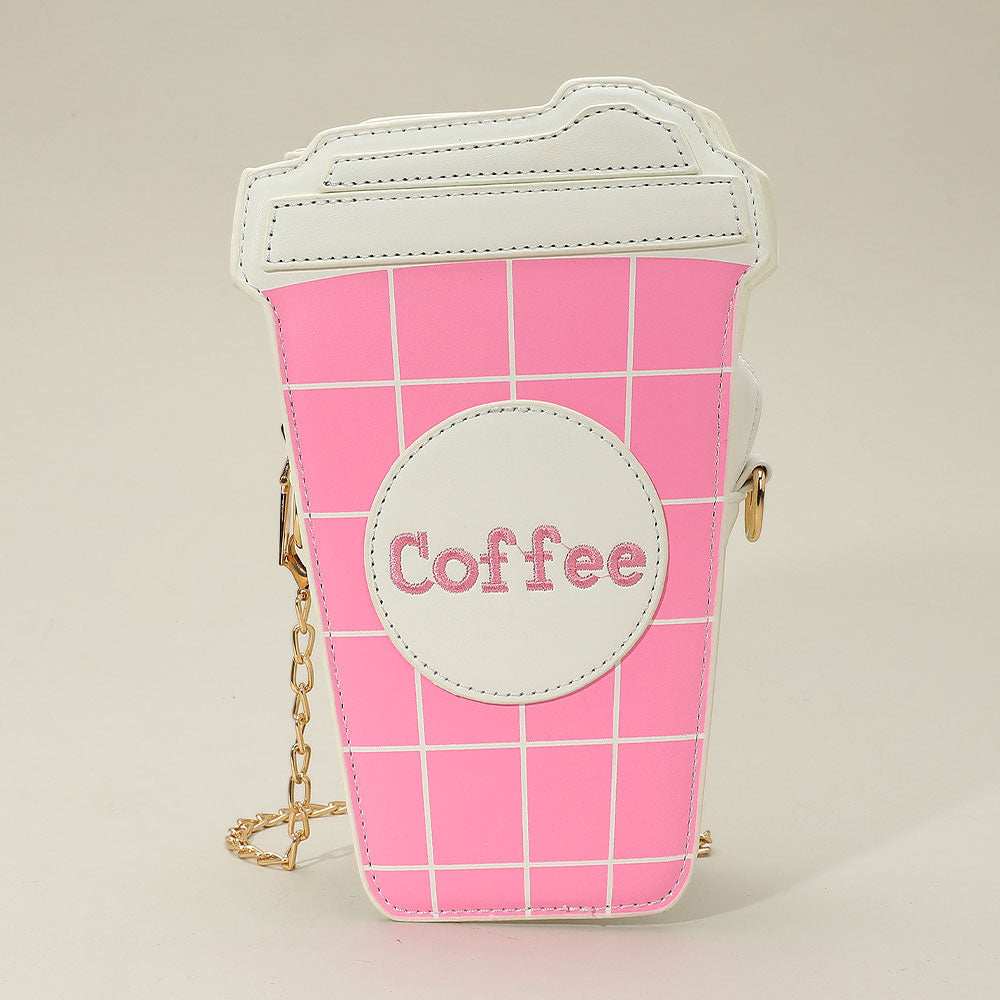 Madeline Love Pink Faux Leather Coffee Cup Crossbody Bag - Bags & Wallets