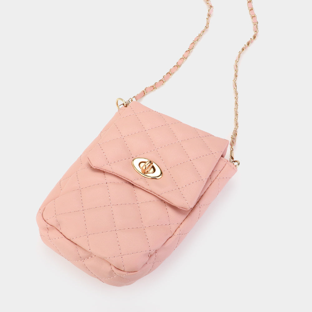 Madeline Love Pink Faux Leather Quilted Mini Crossbody Bag - Bags & Wallets