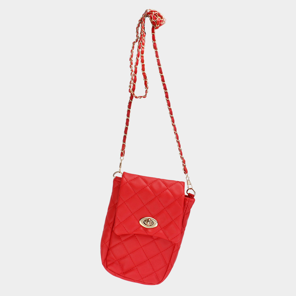 Madeline Love Pink Faux Leather Quilted Mini Crossbody Bag - Bags & Wallets - extra