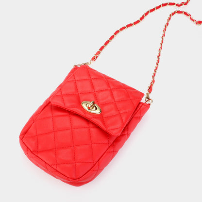 Madeline Love Red Faux Leather Quilted Mini Crossbody Bag - Bags & Wallets