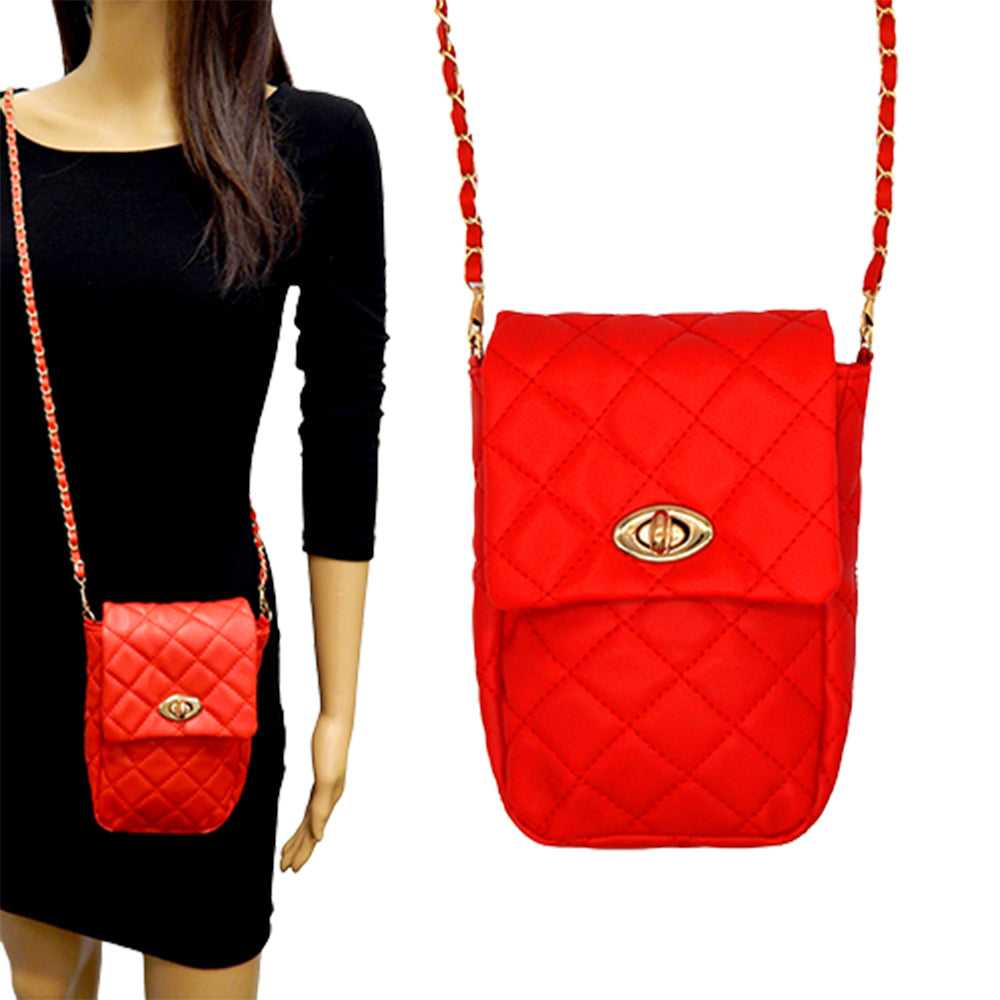 Madeline Love Red Faux Leather Quilted Mini Crossbody Bag - Bags & Wallets - extra