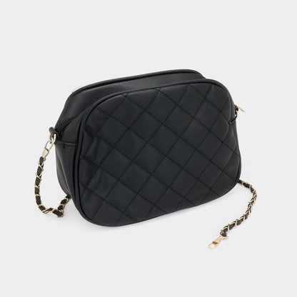 Madeline Love Black Faux Leather Quilted Crossbody Bag - Bags & Wallets
