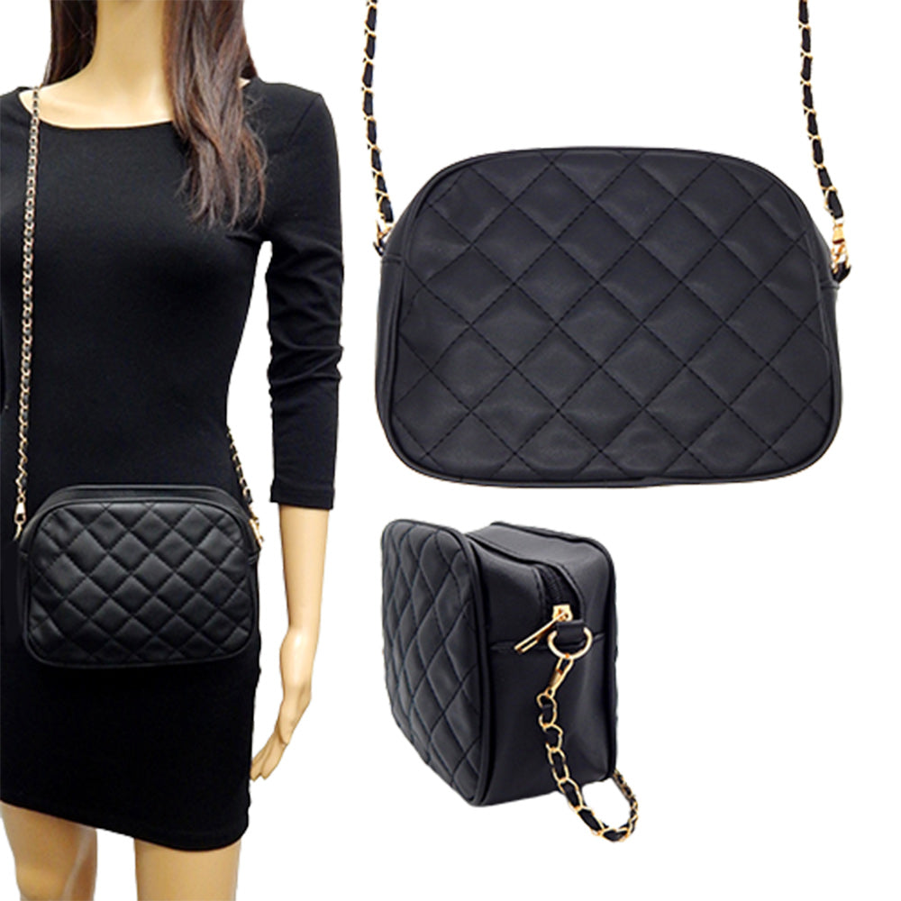 Madeline Love Black Faux Leather Quilted Crossbody Bag - Bags & Wallets - extra