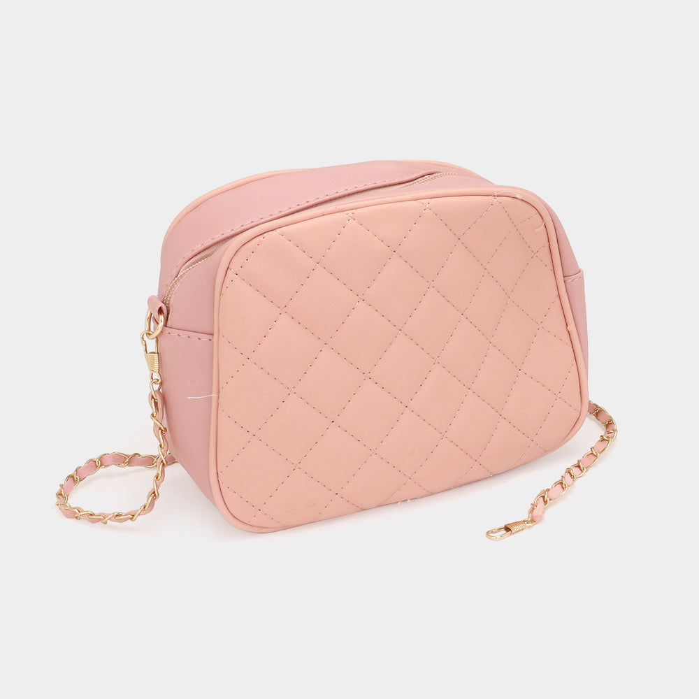 Madeline Love Pink Faux Leather Quilted Crossbody Bag - Bags & Wallets