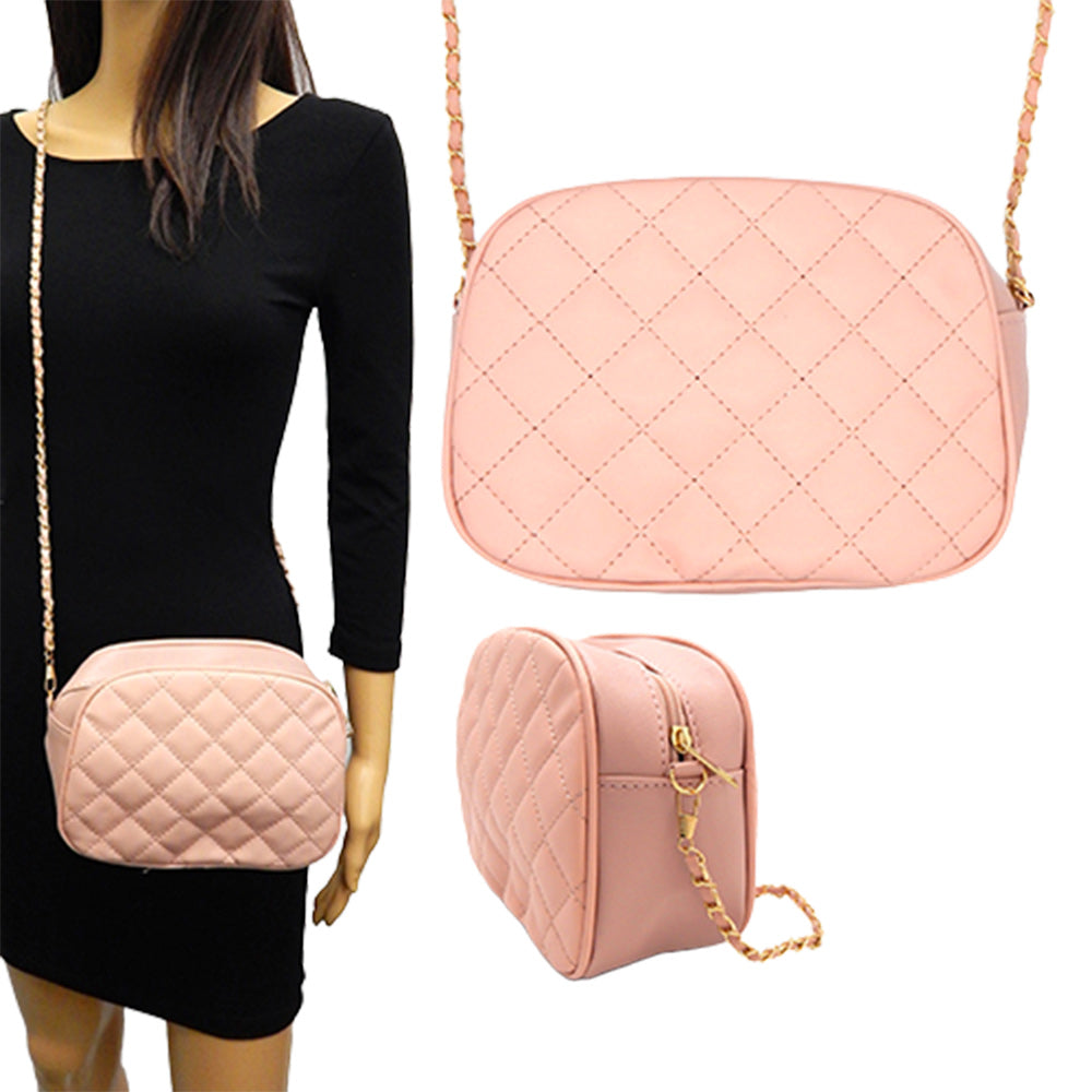 Madeline Love Pink Faux Leather Quilted Crossbody Bag - Bags & Wallets - extra