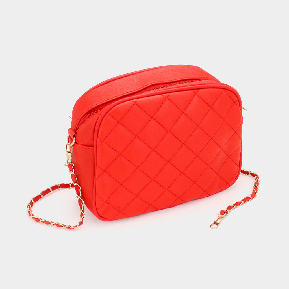 Madeline Love Red Faux Leather Quilted Crossbody Bag - Bags & Wallets