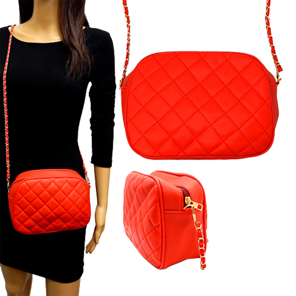 Madeline Love Red Faux Leather Quilted Crossbody Bag - Bags & Wallets - extra