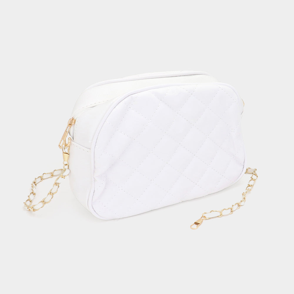 Madeline Love White Faux Leather Quilted Crossbody Bag - Bags & Wallets