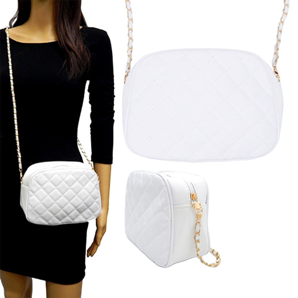 Madeline Love White Faux Leather Quilted Crossbody Bag - Bags & Wallets - extra